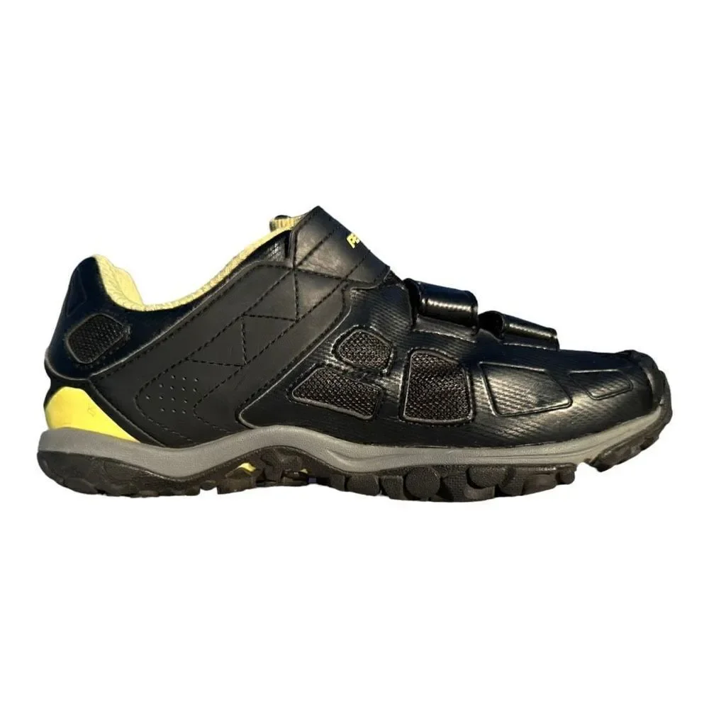 Pearl Izumi x-Alp Enduro IV clip on bicycle shoes women’s size 11.5 black yellow